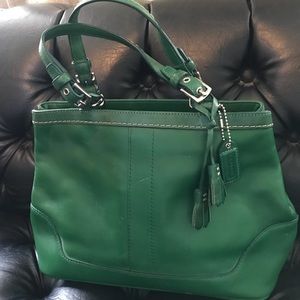 Coach Leather Green Bag